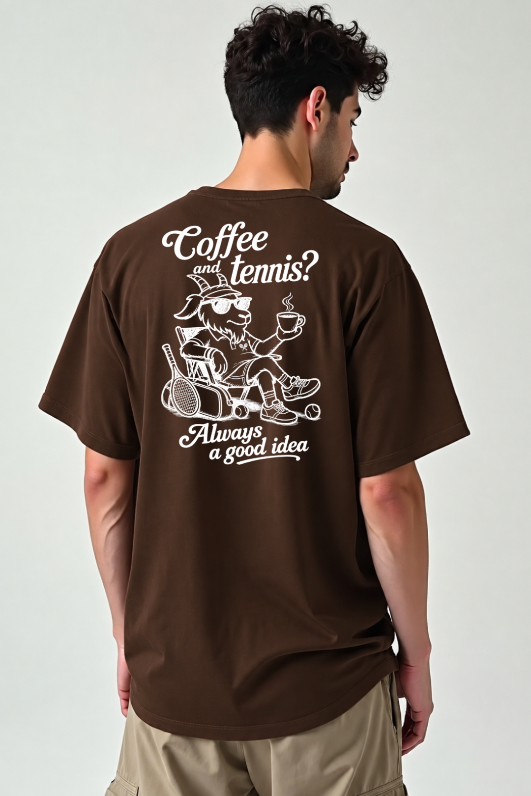 Camisa Oversized Coffee and Tennis